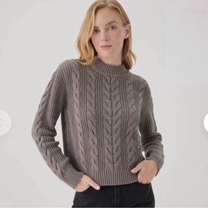 Pact Taupe Cable Knit Sweater - Medium